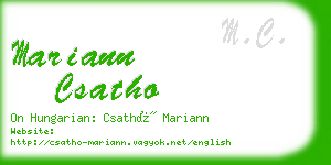 mariann csatho business card